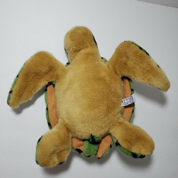 A&A Sea Turtle Plush Stuffed Animal Toy 12" Green - Picture 7 of 12